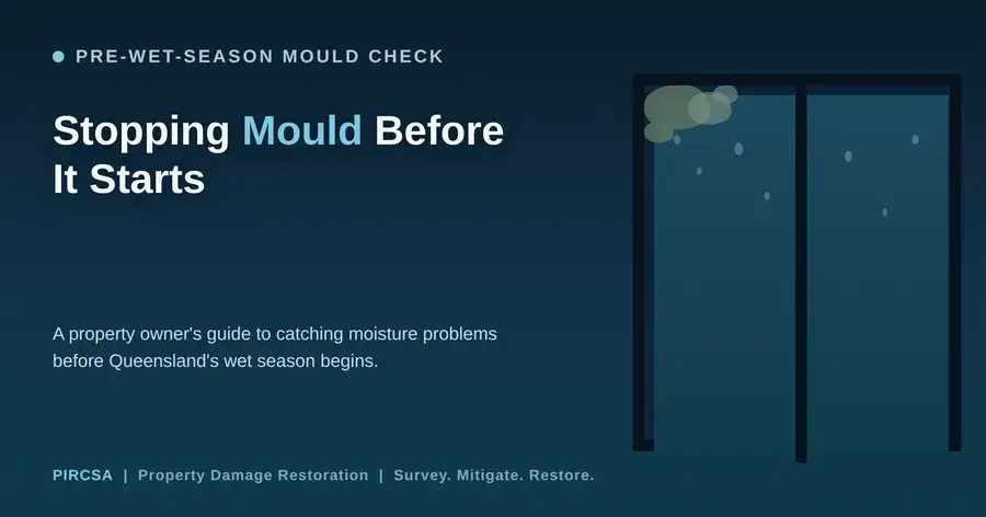 Pre wet season mould check: Queensland home ceiling and wall showing early warning signs